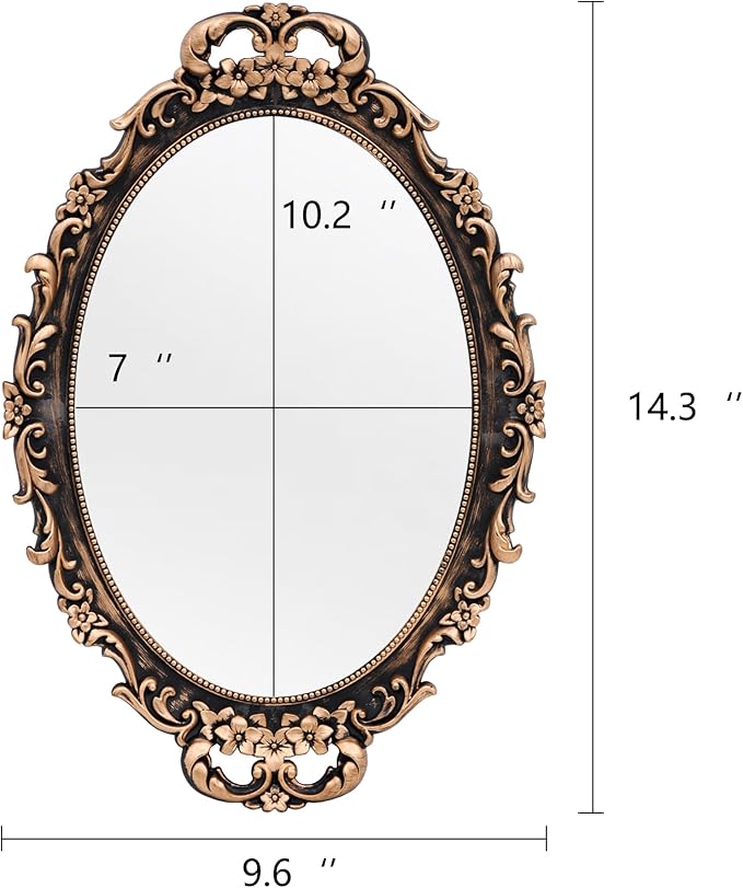 Tstarer Vintage Decorative Gold Framed Mirror, Wall Hanging Mirrors & Tabletop - Image 2