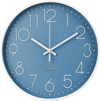 Wall Clock 12 Inch Non-Ticking Silent Modern Simple Style Round Decor Clock by BAKBRAND