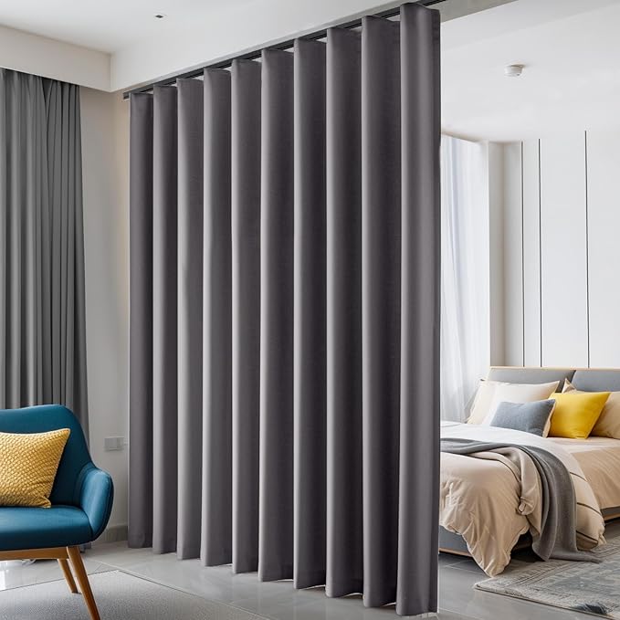 Hoeflife Room Divider Curtains Blackout Floor to Ceiling Curtain by Hoeflife