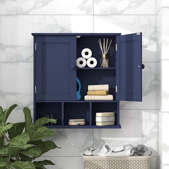TaoHFE Blue Bathroom Over The Toilet Storage Cabinet, Wall Medicine Cabinet - Image 4