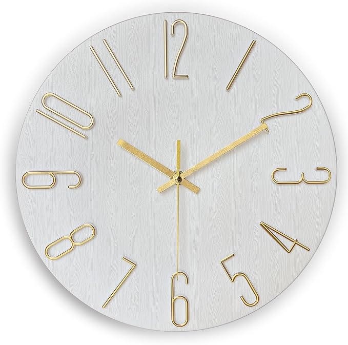 AIRUIFU Wall Clock 12 Inch Silent Non-Ticking Modern Clocks Battery Operated by AIRUIFU