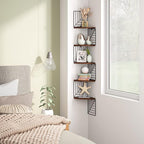 Love-KANKEI Corner Shelf Wall Mount of 5 Tier, Rustic Wood Floating Shelves - Image 4
