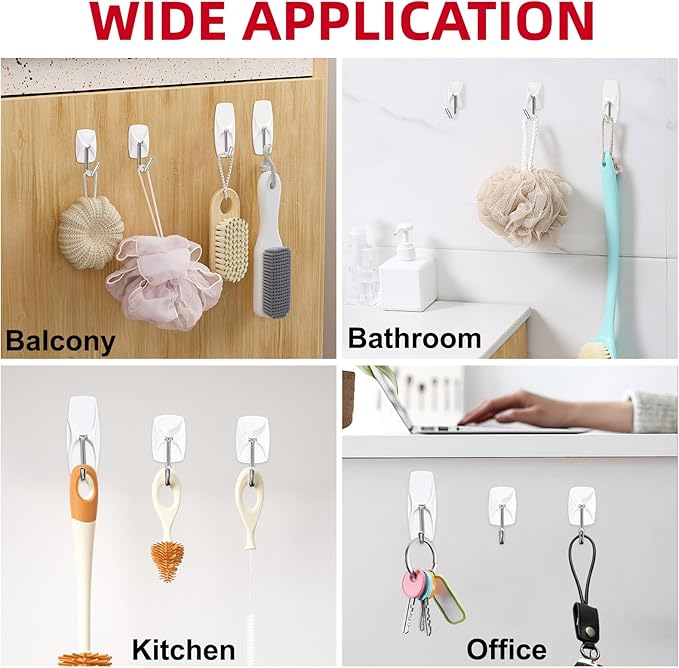 Sinfuo Wire Hooks for Wall Small 32 Hooks, Heavy Duty Wall Hooks - Image 4