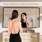 LOAAO 72X40 Inch Black Metal Framed Bathroom Mirror - Image 2
