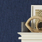 RoomMates RMK11698RL Navy Faux Grasscloth Weave Non-Textured Peel and Stick - Image 8