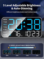 MASHI 8.4''Large Digital Wall Clock, Led Alarm Clock - Image 4