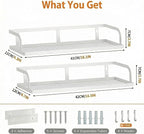 PUSDON 2-Pack 16.5" Extra Long Slim Hollowout Shower Caddy, Wall Mount Spice - Image 3