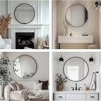 Oruii Small Round Mirror 16 inch, Small Black Circle Mirror Metal Frame - Image 8