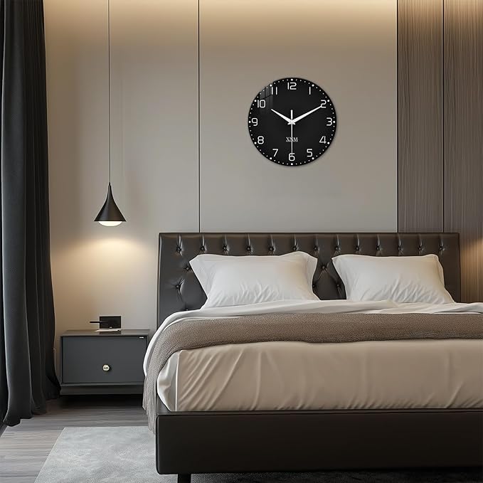 XNM Minimalist Wall Clocks for Living Room Glass Small Wall Clocks Battery - Image 4