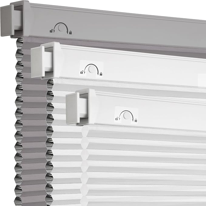 Grandekor No Drill No Tools Cordless Cellular Shades, 27.5" W x 64" H, Light by Grandekor