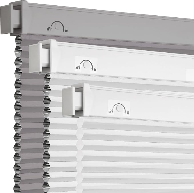 Grandekor No Drill No Tools Cordless Cellular Shades, 29.5" W x 64" H, Light by Grandekor