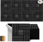 WoveN SounD Artisan Acoustic Wall Panels, 16 Pack 12x12 Inch, PVC Wood Grain by WovenSound