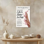 Trendy Baby Pink Poster 70s Canvas Prints The New York Press Wall Art Life Is - Image 4