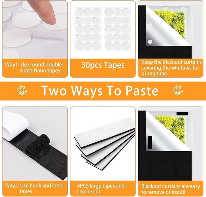 Blackout Window Cover，39 x57 inches Portable Black Out Blinds Stick On Window - Image 4