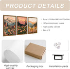 WRFON Botanical and Flower Canvas Wall Art, Framed Mountain Landscape Wall Art - Image 8