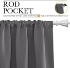 NICETOWN Short Curtains, Home Decoration Thermal Insulated Rod Pocket Blackout - Image 3