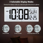 WallarGe Backlight Digital Wall Clock Battery Operated - - Image 4
