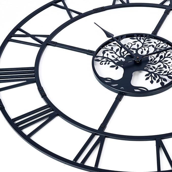 40 Inch Large Wall Clock for Living Room – Black Metal Clock - Image 4