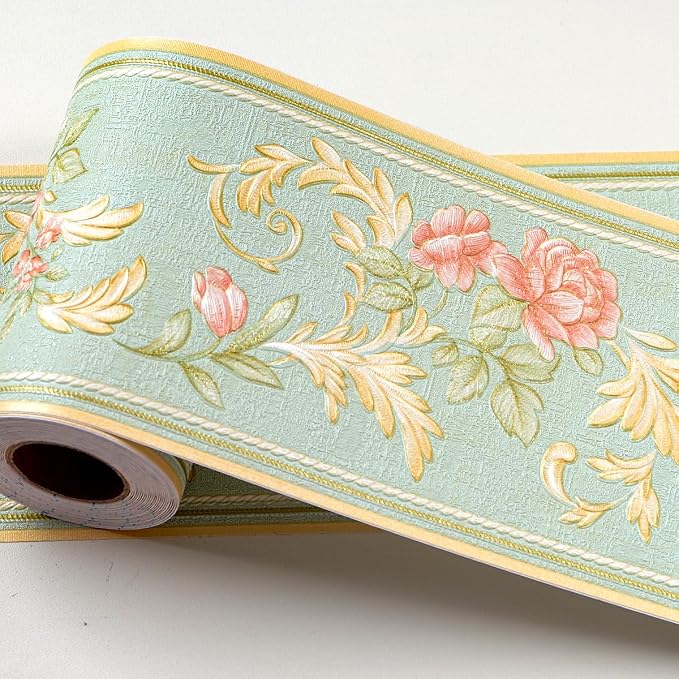 AbaBoorty Green Floral Wallpaper Border Decor 196"X4.1" Peel and Stick Wall - Image 9