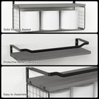 WOPITUES Floating Shelves with Wire Storage Basket, Bathroom Shelves Over - Image 4