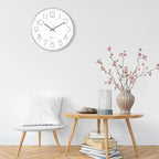 Foxtop Large Silver Wall Clock 14 Inch Silent Non-Ticking Battery Operated - Image 4