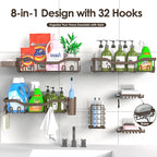 NESOMI Shower Caddy Adhesive Shower Organizer 8-Pack, Rustproof Stainless Steel - Image 7