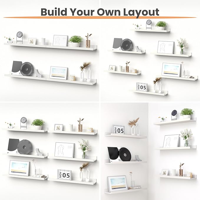 upsimples Floating Shelves for Wall, 23.6 Inch Shelves for Decor Storage Set of - Image 4