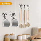 4 PCS Large Size Black Bow Wall Hook, Metal Hooks, Bow Room Decor Hooks - Image 5