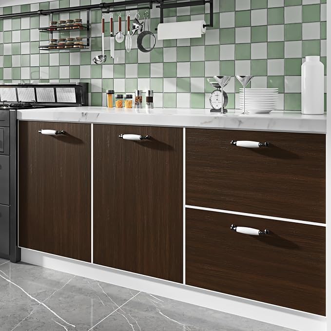 WESTICK Large Wood Contact Paper 394"x24" Brown Kitchen Countertops Peel and - Image 4