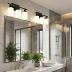 Ascher Bathroom Light Fixtures, 3-Light Vanity Light Over Mirror, Modern Matte - Image 9