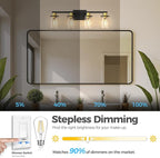 DORESshop Bathroom Light Fixtures, 4-Light Black and Gold Bathroom Lighting - Image 3