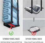 STWWO Towel Racks for Bathroom Wall Mounted, 22inch Wall Towel Rack for Rolled - Image 4