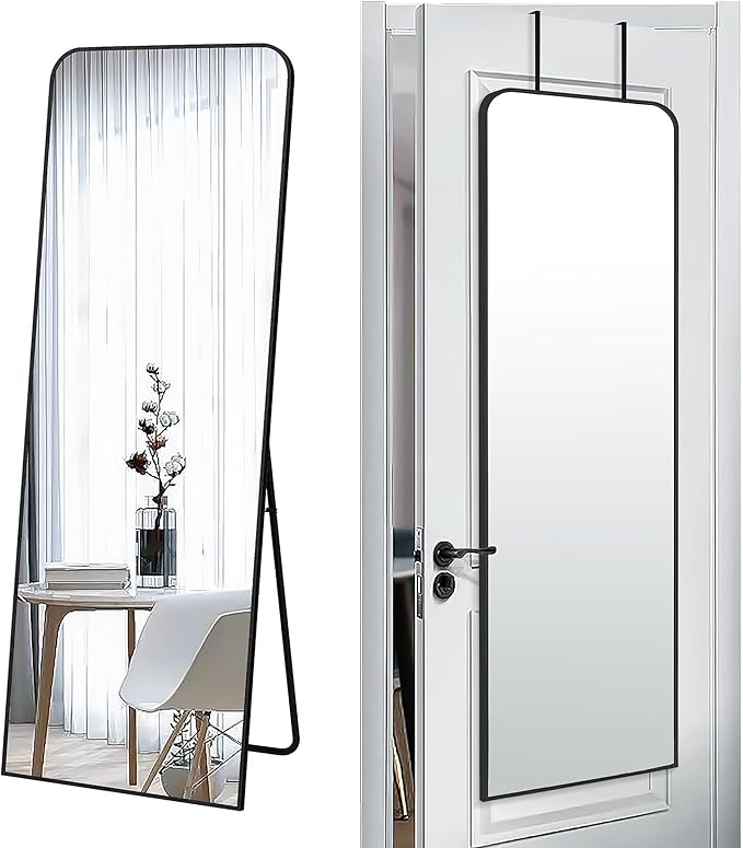 SCWF-GZ 57x20 Door Hanging Full Length Mirror, Floor or Wall Mounted Metal by SCWF-GZ