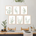 Botanical Plant Wall Art Boho Decor Prints Light Green Eucalyptus Leaf Picture - Image 6