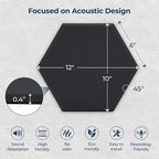 12 Pack Hexagon Acoustic Panels, Self-Adhesive Acoustic Wall Panels - Image 6