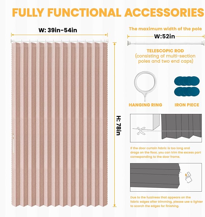 AJAZZ Blackout Accordion Door Curtain - Image 3
