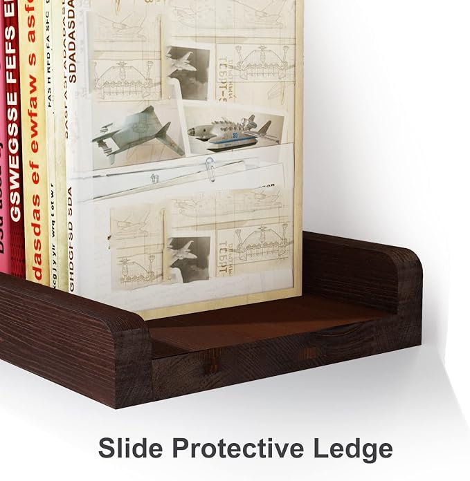 Love-KANKEI Floating Shelves Wall Mounted Set of 2, 24 Inch Wood Storage Wall - Image 5