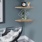 Joiishom Wood Corner Wall Shelves Set of 2, Solid Wood Corner Floating Shelves - Image 4