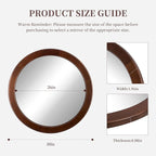 CULER Round Mirrors 30 Inch, Wood Vanity Wall Rustic Mirror - Image 6