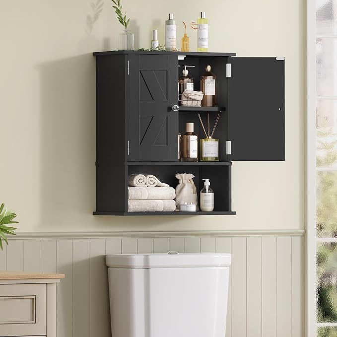 TEENFON Bathroom Wall Cabinet, Over The Toilet Space Saver Storage Cabinet - Image 2