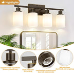 Indoi 4-Light Bathroom Light Fixtures, Modern Bathroom Wall Lamp - Image 4
