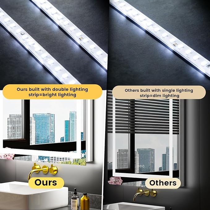 LOAAO 30"X36" LED Bathroom Mirror - Image 2