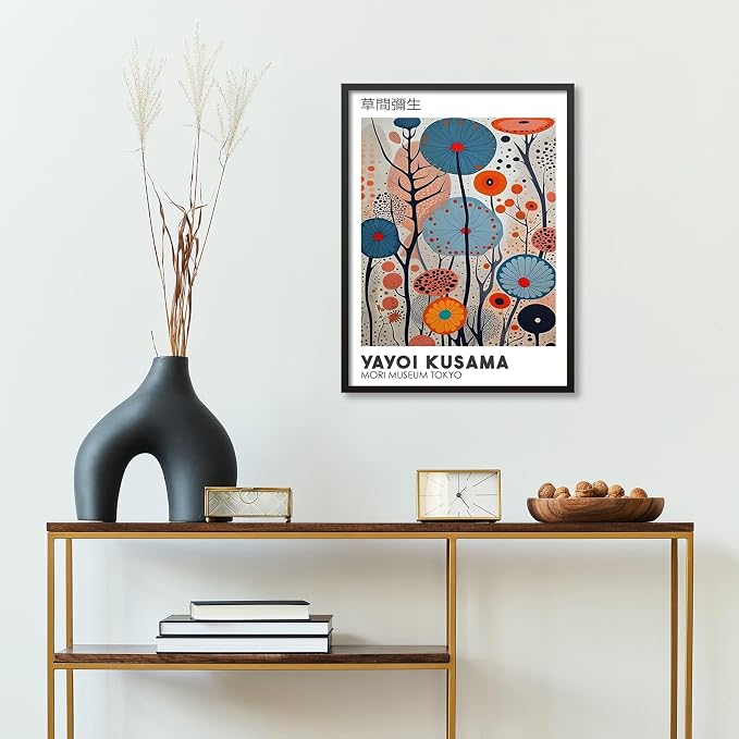 Yayoi Kusama Black Framed Wall Art 11x14in Vintage Japanese Painting Posters - Image 6