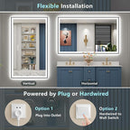 50x30 Black Framed LED Bathroom Mirror - Image 7