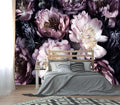 XMPMBM-Purple Peony Floral Fabric Wallpaper Living Room Bedroom Bathroom Wall by XMPMBM-Wallpaperthatwontpeeloff