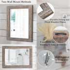 AAZZKANG Mirror with Wood Framed Rectangle Rustic Wall Mirrors Decor Large - Image 3