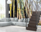 XMPMBM-Sunny Forest Woodland Fabric Wallpaper Misty Tree Living Room Bedroom - Image 3