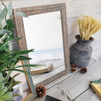 AAZZKANG Mirror with Wood Framed Rectangle Rustic Wall Mirrors Decor Large - Image 6