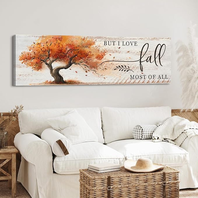 Fall Wall Art Autumn Tree Landscape Wall Decor Vintage Rustic Fall Picture - Image 2