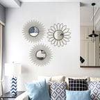 3 Pack Metal Mirrors for Wall Sunburst Wall Mirrors Home Décor Decorative - Image 6